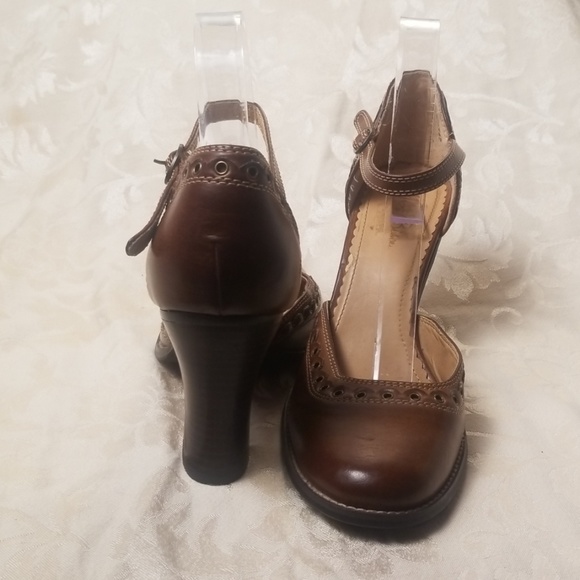 Miss Bisou Brown Ankle Strap Heels - Picture 2 of 3